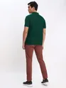 Black and Lush Green Polo T-shirt with Caramel Brown Chinos: Pack of 3
