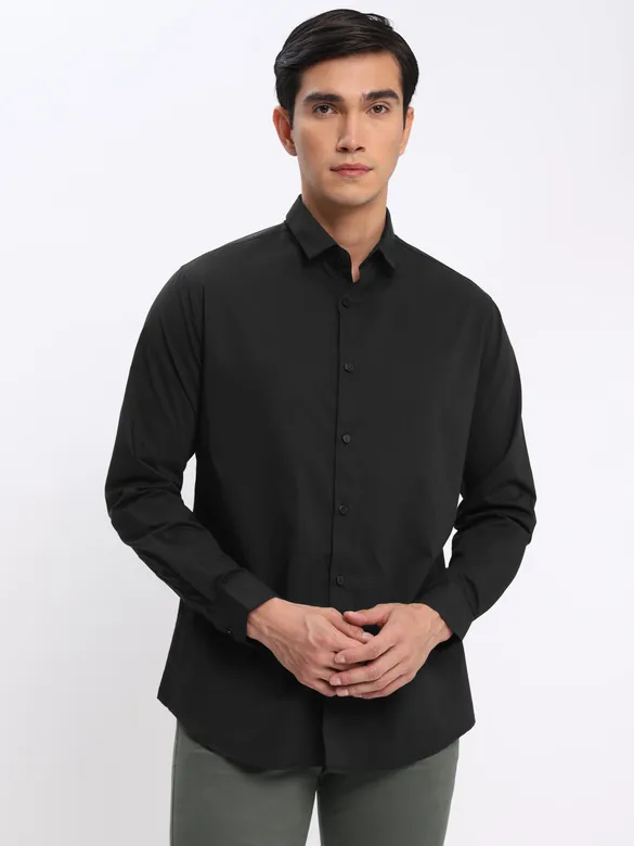 Black and Sky Blue Shirt with Dark Grey Chinos: Pack of 3