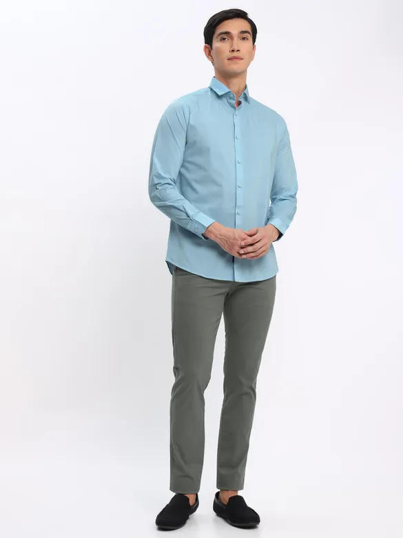 Black and Sky Blue Shirt with Dark Grey Chinos: Pack of 3