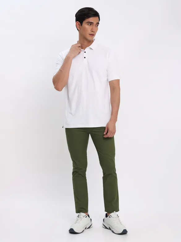 Black and White Polo T-shirt with Army Green Chinos: Pack of 3