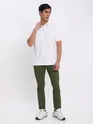 Black and White Polo T-shirt with Army Green Chinos: Pack of 3