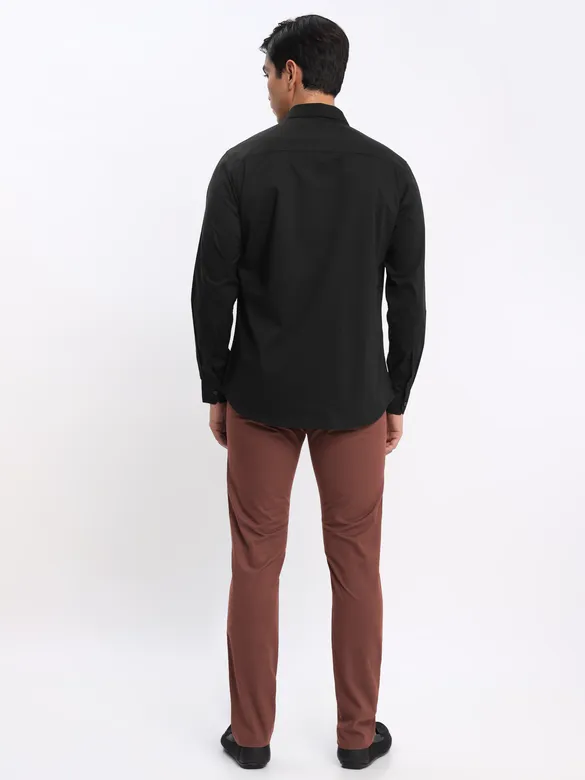 Black and White Shirt with Caramel Brown Chinos: Pack of 3