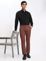Black and White Shirt with Caramel Brown Chinos: Pack of 3