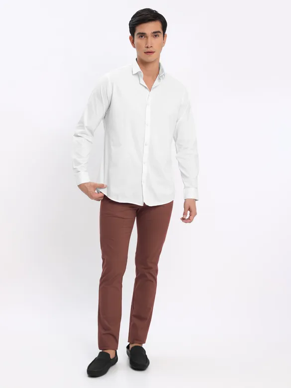 Black and White Shirt with Caramel Brown Chinos: Pack of 3