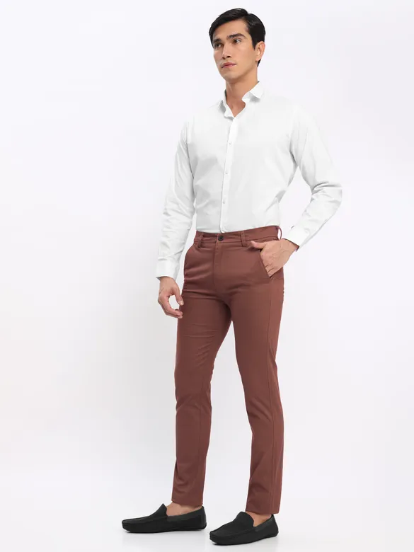 Black and White Shirt with Caramel Brown Chinos: Pack of 3