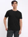 Black Plain T-shirt with Dark Grey Pyjama: Pack of 2