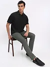Black Polo T-shirt with Dark Grey Chinos: Pack of 2