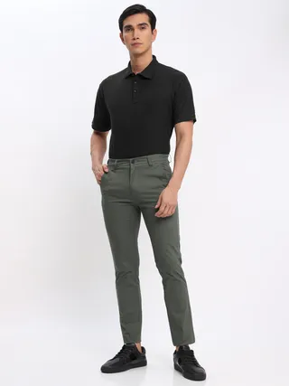 Black Polo T-shirt with Dark Grey Chinos: Pack of 2