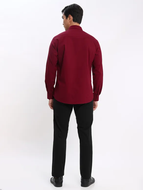 Burgundy and Army Green Shirt with Black Chinos: Pack of 3