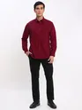 Burgundy and Army Green Shirt with Black Chinos: Pack of 3