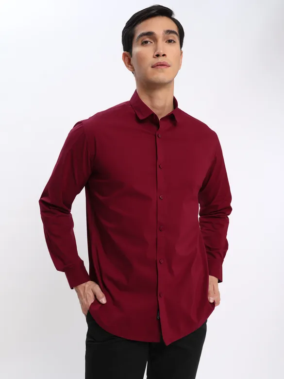 Burgundy and Army Green Shirt with Black Chinos: Pack of 3