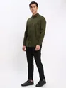 Burgundy and Army Green Shirt with Black Chinos: Pack of 3