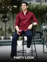 Burgundy Shirt with Midnight Blue Chinos: Pack of 2