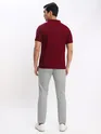 French Wine and Ice Blue Polo T-shirt with Space Grey Chinos: Pack of 3