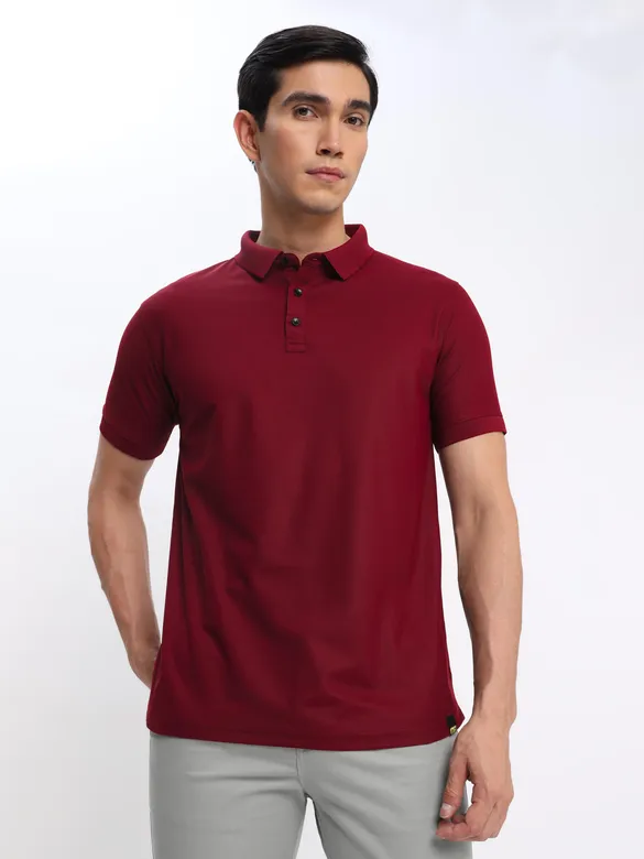 French Wine and Ice Blue Polo T-shirt with Space Grey Chinos: Pack of 3