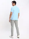 French Wine and Ice Blue Polo T-shirt with Space Grey Chinos: Pack of 3