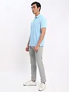 French Wine and Ice Blue Polo T-shirt with Space Grey Chinos: Pack of 3