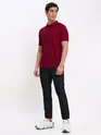 French Wine and Thunder Grey Polo T-shirt with Black Chinos: Pack of 3