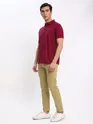 French Wine Polo T-shirt with Camel Beige Chinos: Pack of 2
