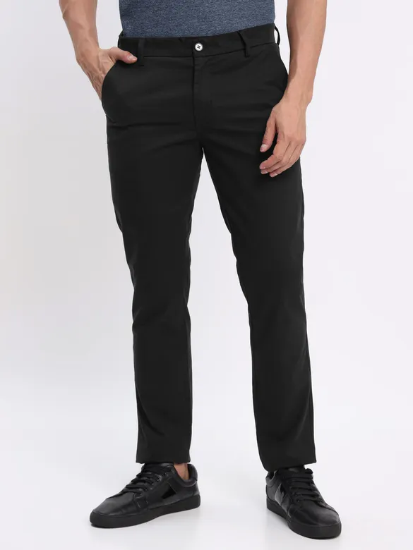 Melange Grey and Melange Blue Polo T-shirt with Black Chinos: Pack of 3