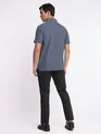 Melange Grey and Melange Blue Polo T-shirt with Black Chinos: Pack of 3