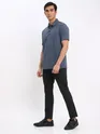 Melange Grey and Melange Blue Polo T-shirt with Black Chinos: Pack of 3