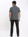 Melange Grey and Melange Blue Polo T-shirt with Black Chinos: Pack of 3