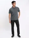 Melange Grey and Melange Blue Polo T-shirt with Black Chinos: Pack of 3