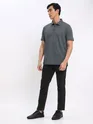 Melange Grey and Melange Blue Polo T-shirt with Black Chinos: Pack of 3