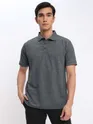 Melange Grey and Melange Blue Polo T-shirt with Black Chinos: Pack of 3