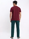 Mustard and Burgundy Plain T-shirt with Ocean Green Pyjama: Pack of 3