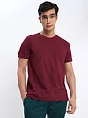 Mustard and Burgundy Plain T-shirt with Ocean Green Pyjama: Pack of 3