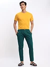 Mustard and Burgundy Plain T-shirt with Ocean Green Pyjama: Pack of 3