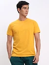 Mustard and Burgundy Plain T-shirt with Ocean Green Pyjama: Pack of 3