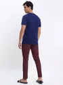 Navy Blue Plain T-shirt with Maroon Pyjama: Pack of 2