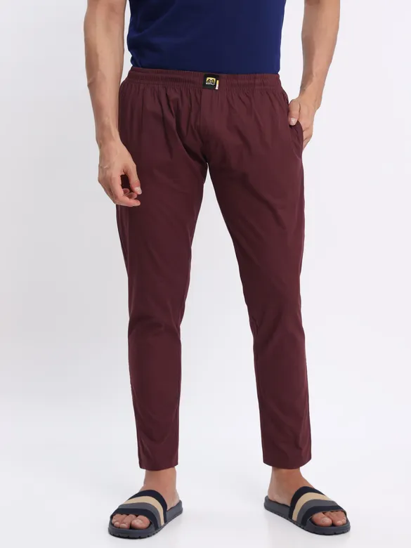 Navy Blue Plain T-shirt with Maroon Pyjama: Pack of 2