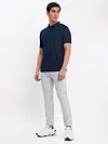 Rose Pink Polo T-shirt with Slivery White Chinos: Pack of 2