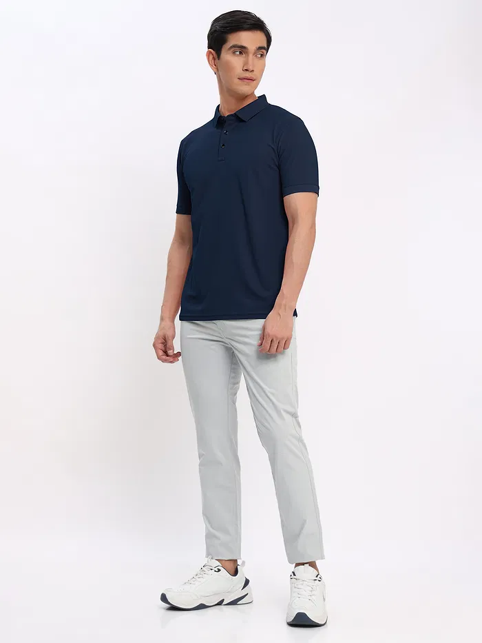 Rose Pink Polo T-shirt with Slivery White Chinos: Pack of 2