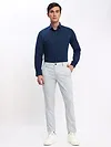 Navy Blue Shirt with Silvery White Chinos: Pack of 2