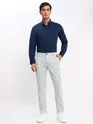 Navy Blue Shirt with Silvery White Chinos: Pack of 2