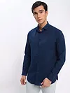 Navy Blue Shirt with Silvery White Chinos: Pack of 2
