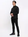 Peach and Black Shirt with Black Chinos: Pack of 3