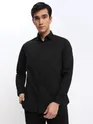 Peach and Black Shirt with Black Chinos: Pack of 3