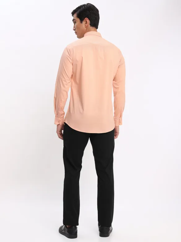 Peach and Black Shirt with Black Chinos: Pack of 3