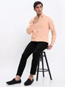 Peach and Black Shirt with Black Chinos: Pack of 3