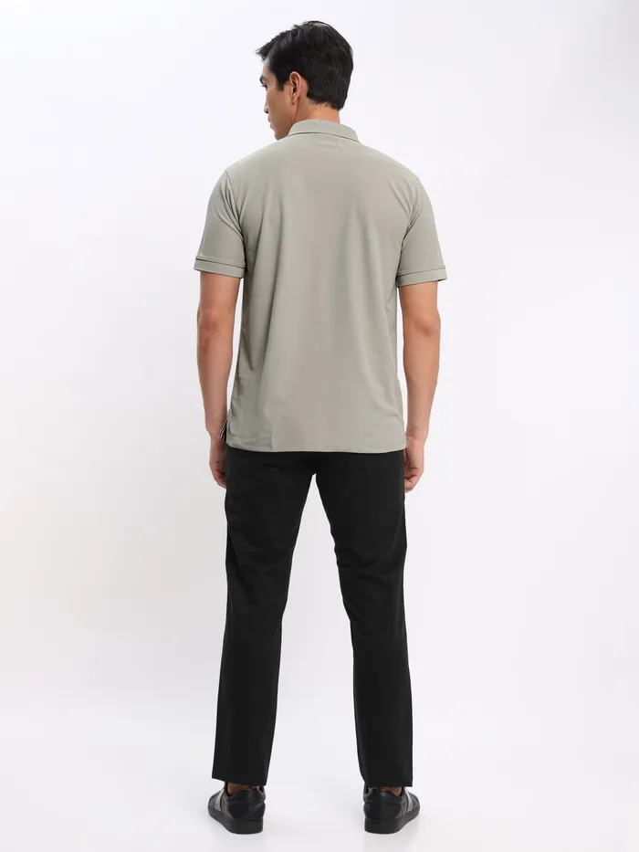 Rose Pink and Thunder Grey Polo T-shirt with Black Chinos: Pack of 3