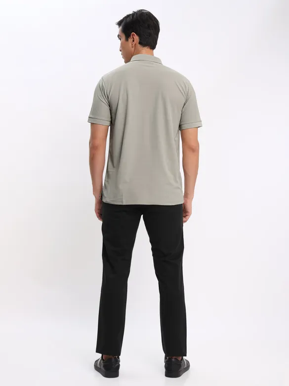 Rose Pink and Thunder Grey Polo T-shirt with Black Chinos: Pack of 3