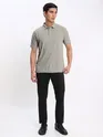 Rose Pink and Thunder Grey Polo T-shirt with Black Chinos: Pack of 3