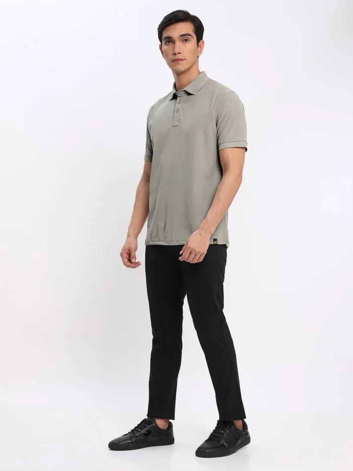 Rose Pink and Thunder Grey Polo T-shirt with Black Chinos: Pack of 3