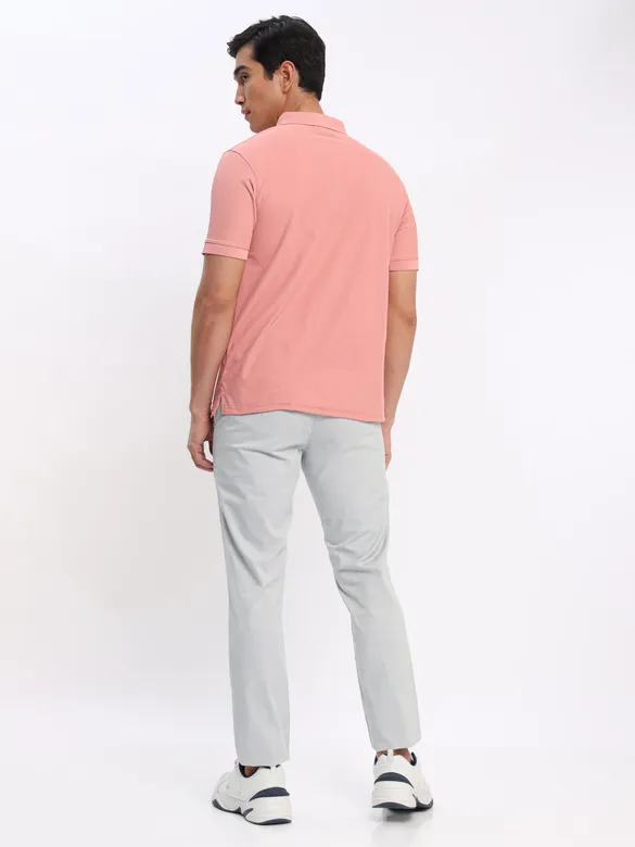 Rose Pink Polo T-shirt with Slivery White Chinos: Pack of 2